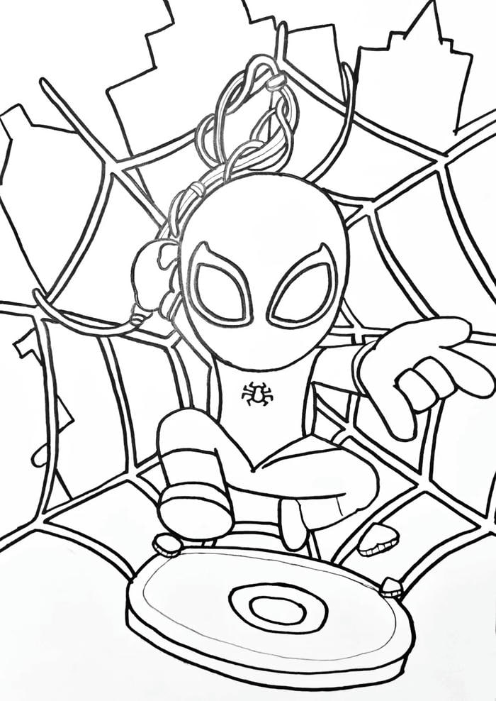 hình tranh tô màu spider man chất 4k