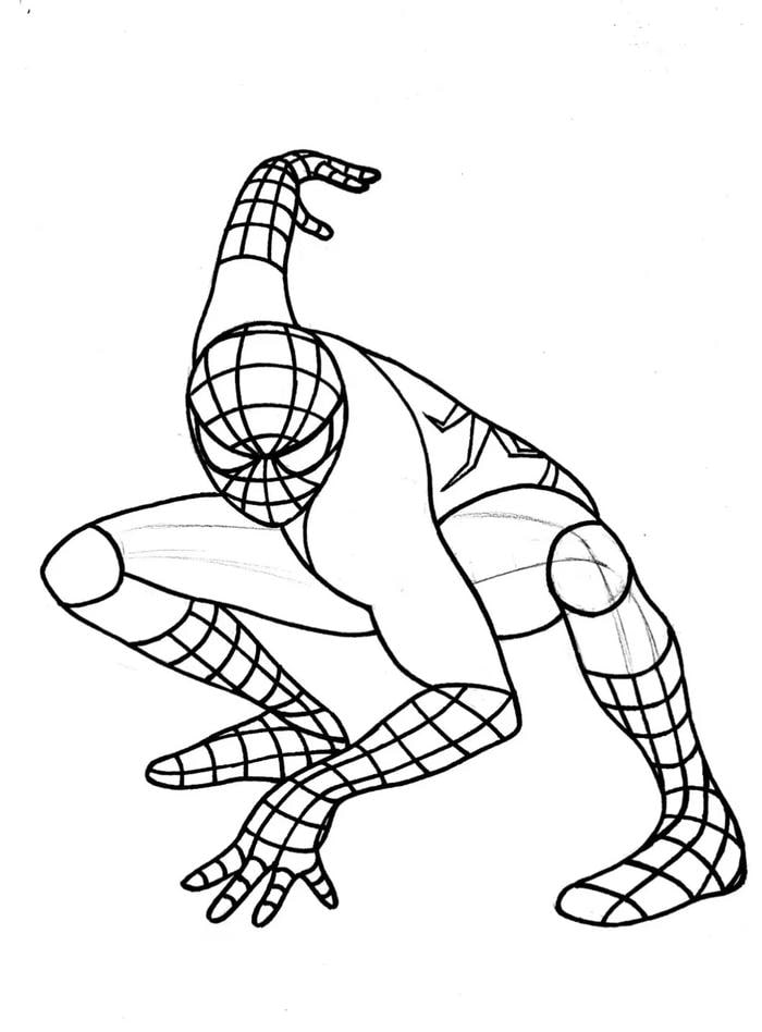 hình tranh tô màu spider man chất đẹp