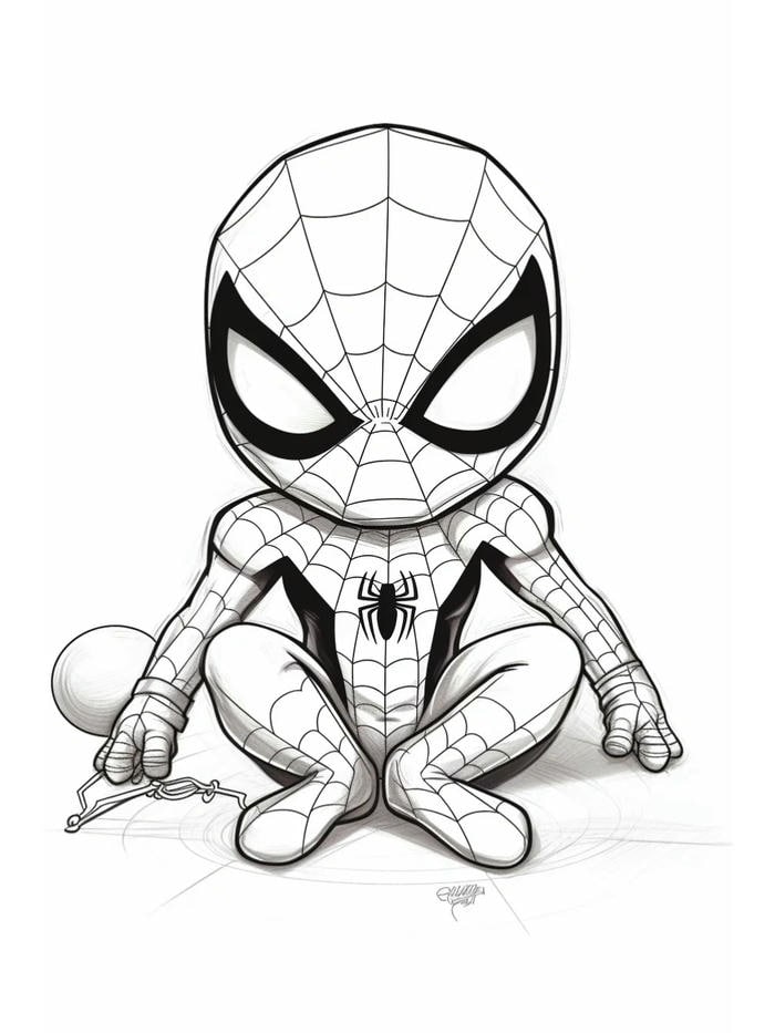 hình tranh tô màu spider man chất ngầu nhất