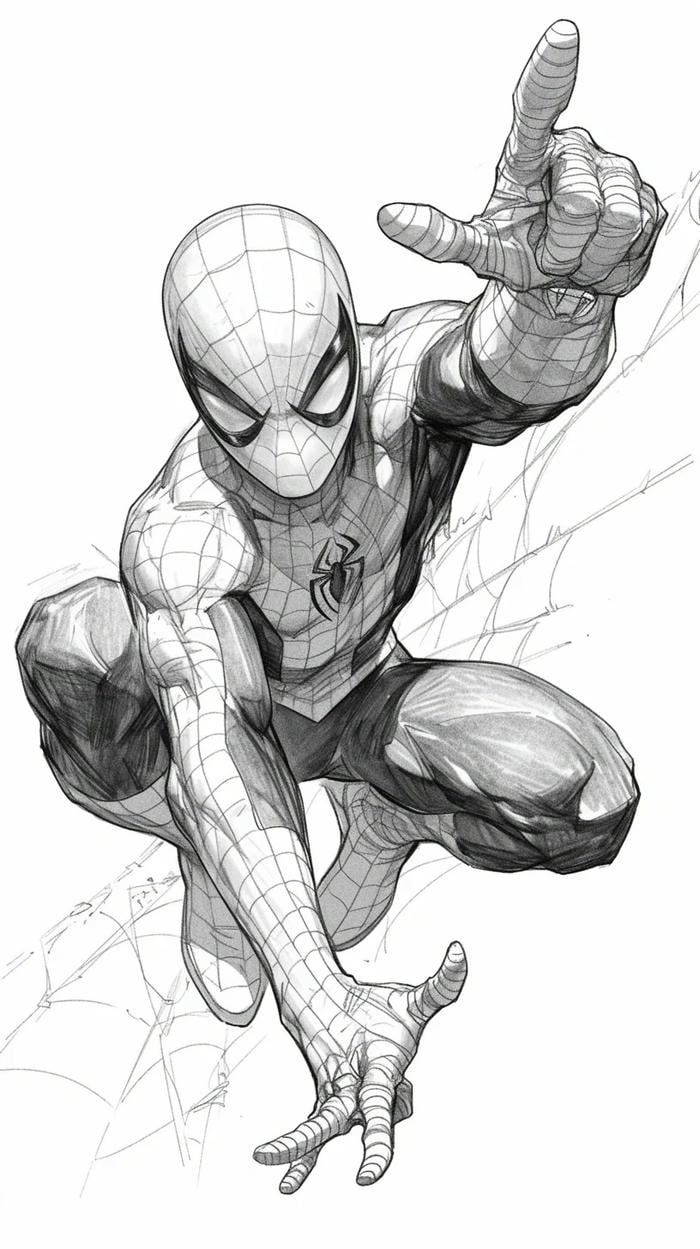 hình tranh tô màu spider man chất ngầu