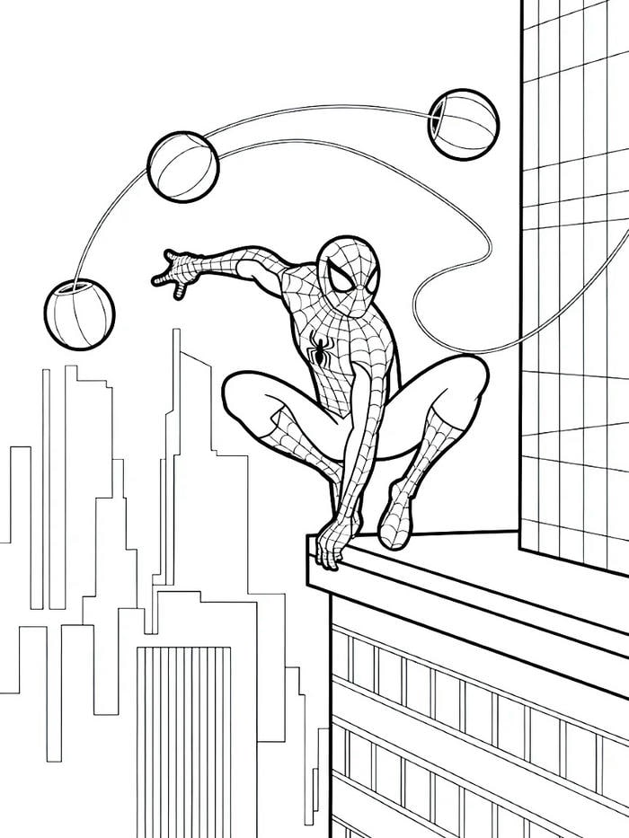 hình tranh tô màu spider man chất