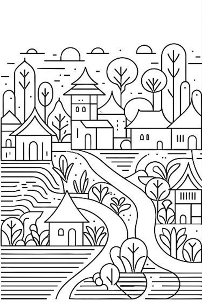 tô màu tranh phong cảnh chill