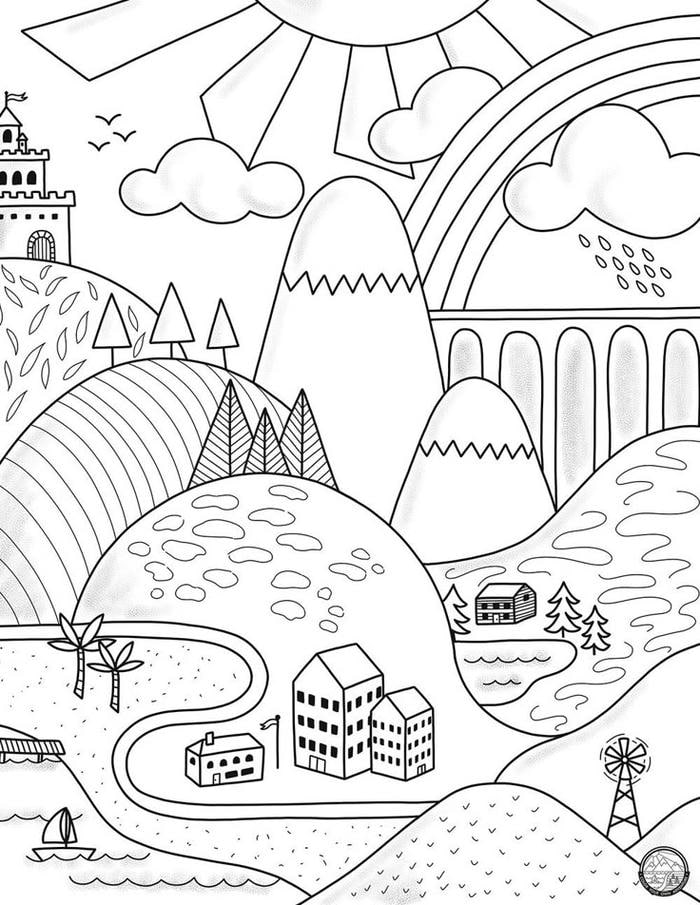 tô màu tranh phong cảnh cho bé