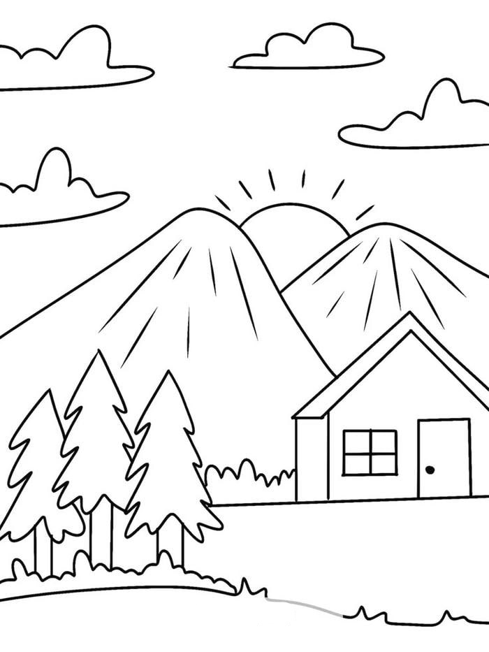 tô màu tranh phong cảnh cực xinh