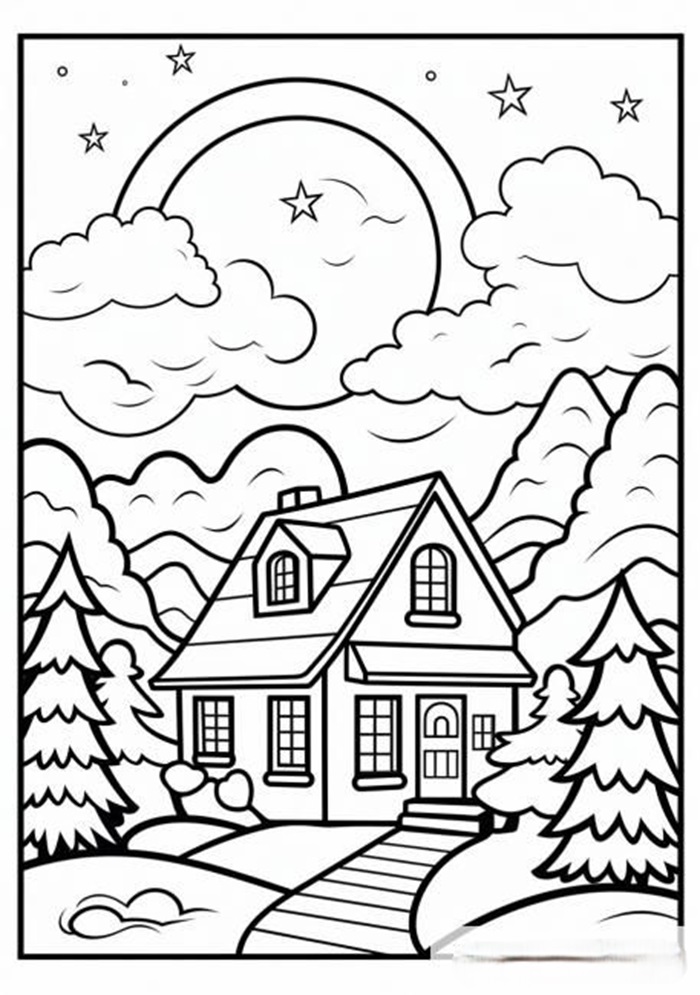 tô màu tranh phong cảnh xinh nhất