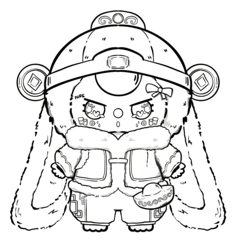 tranh tô màu baby three cho bé 5 tuổi