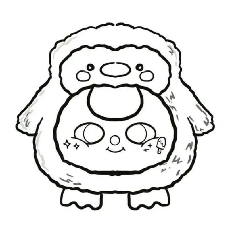 tranh tô màu baby three cho các bé