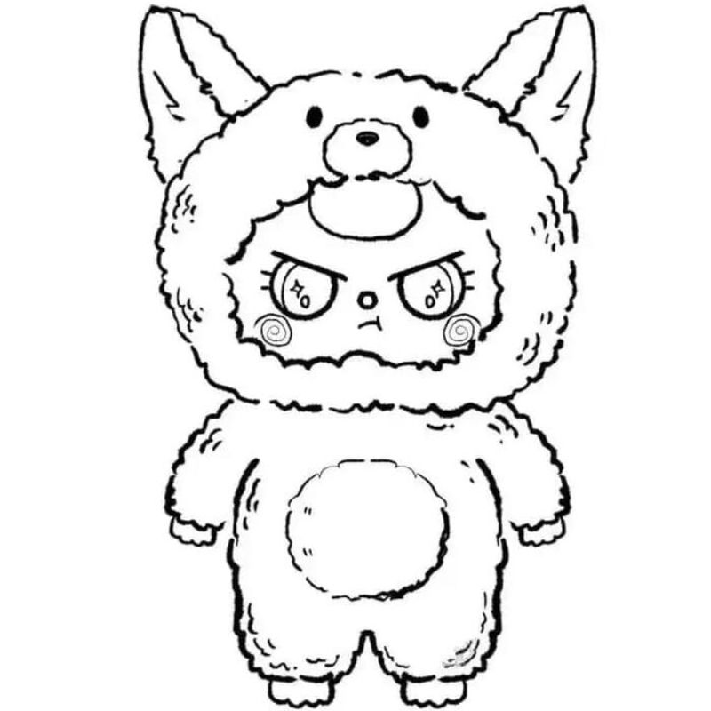 tranh tô màu baby three cho trẻ lớp 5 tuổi