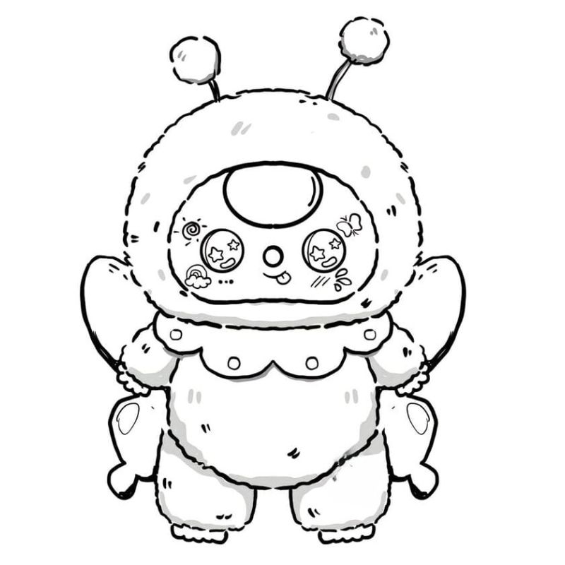 tranh tô màu baby three cực đẹp