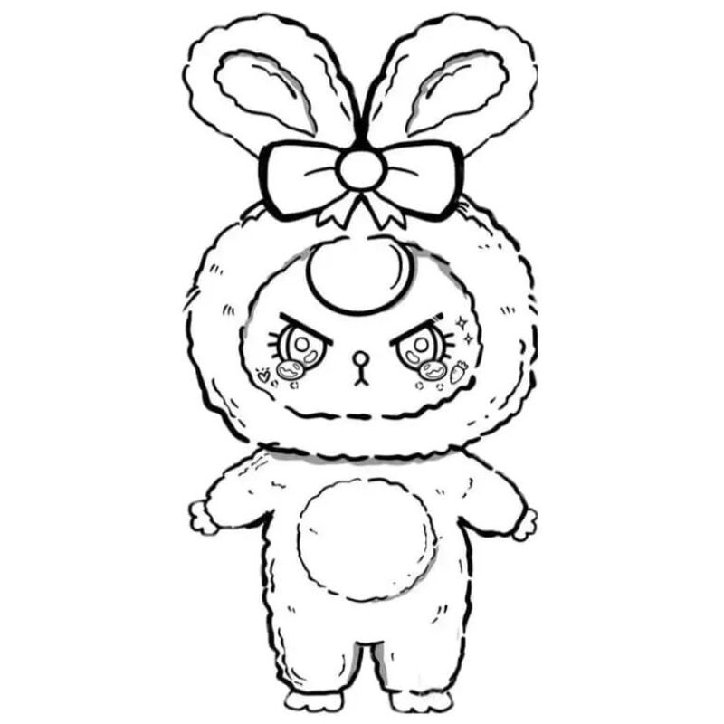 tranh tô màu baby three cute