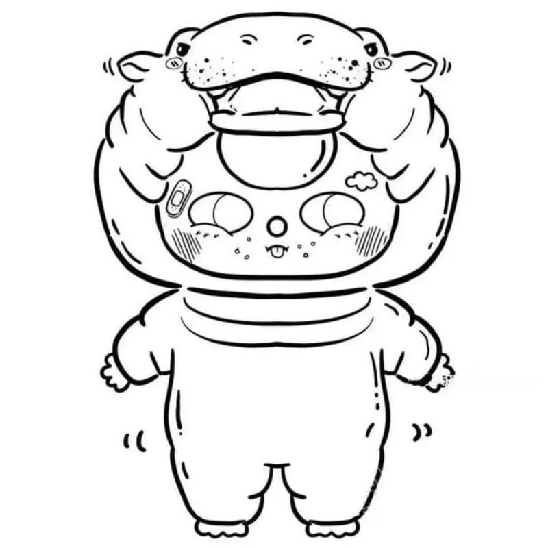 tranh tô màu baby three đáng yêu