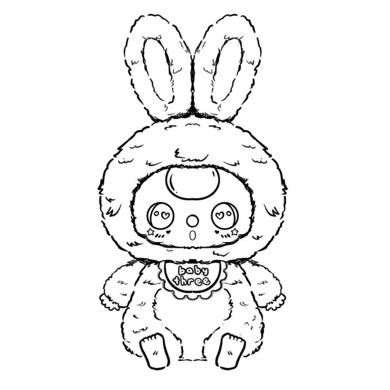 tranh tô màu baby three đẹp nhất