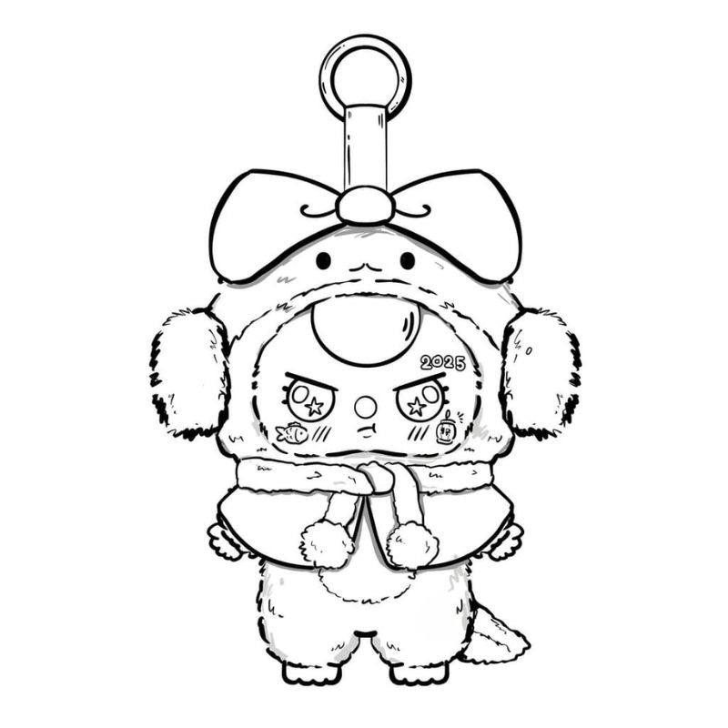 tranh tô màu baby three đẹp