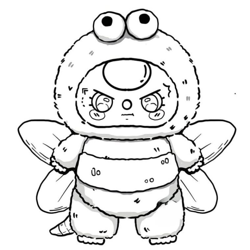 tranh tô màu baby three siêu đẹp