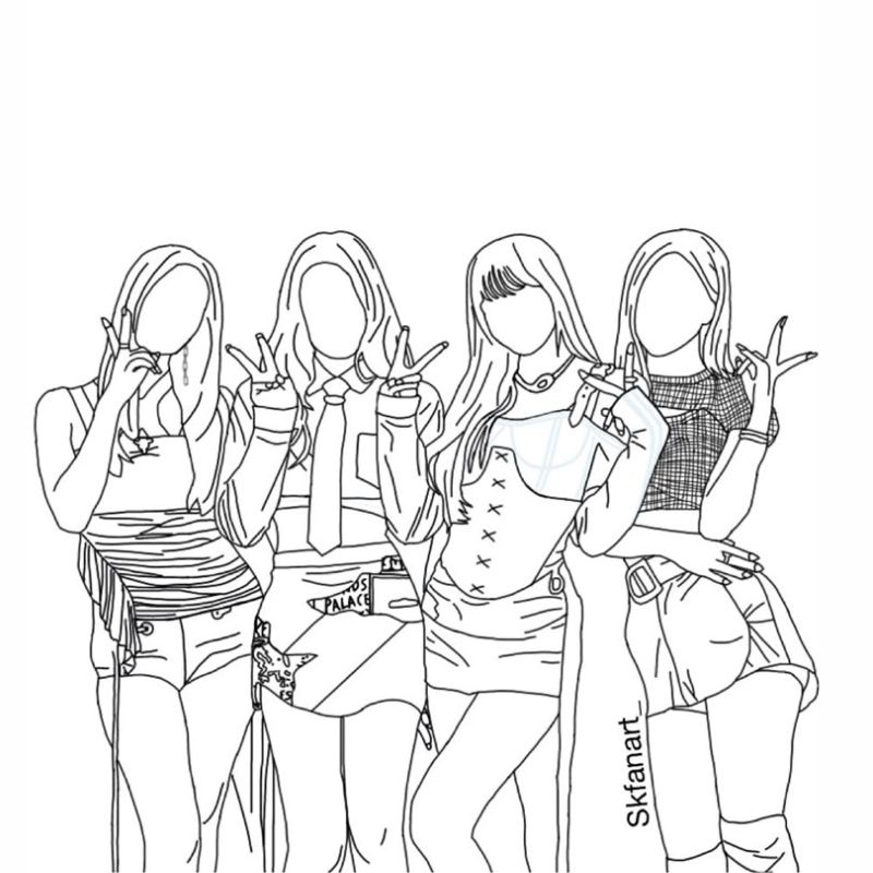 tranh tô màu blackpink cho bé 4-5 tuổi