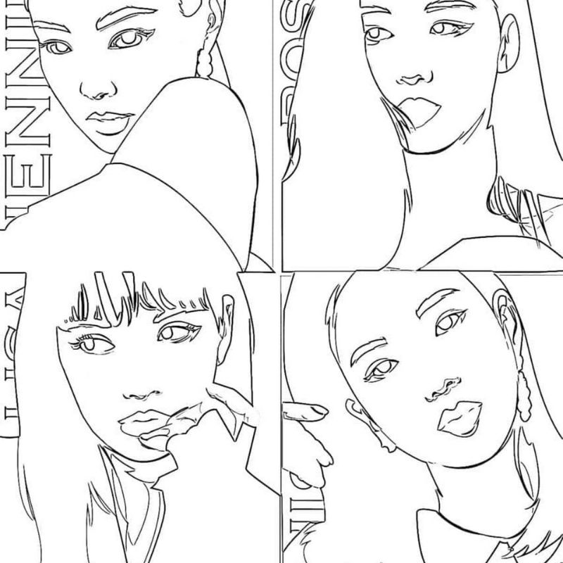 tranh tô màu blackpink cực đẹp