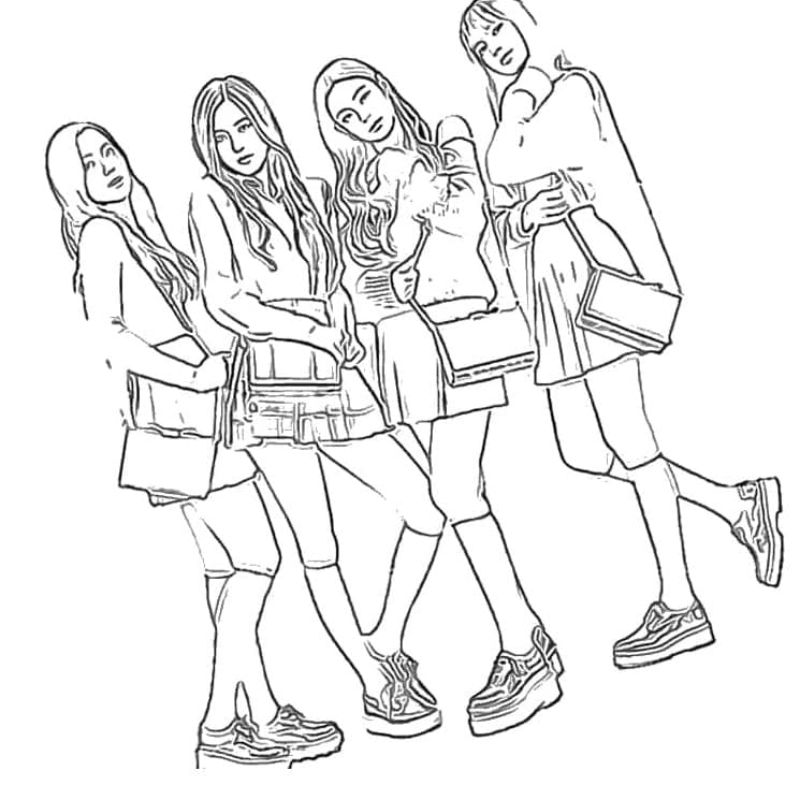 tranh tô màu blackpink cute