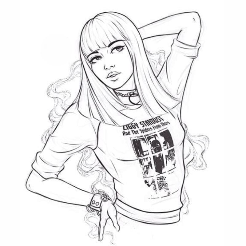 tranh tô màu blackpink dễ thương