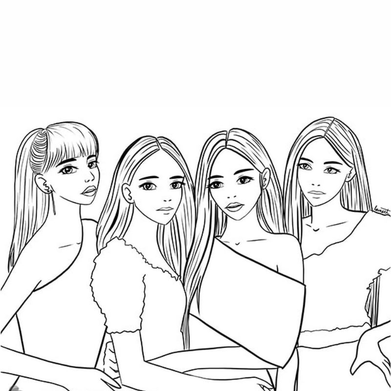 tranh tô màu blackpink siêu đẹp