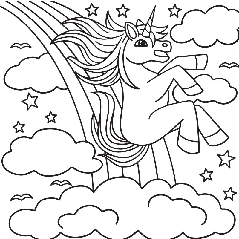 tranh tô màu cầu vồng cho bé