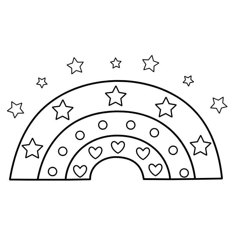 tranh tô màu cầu vồng cho trẻ mầm non