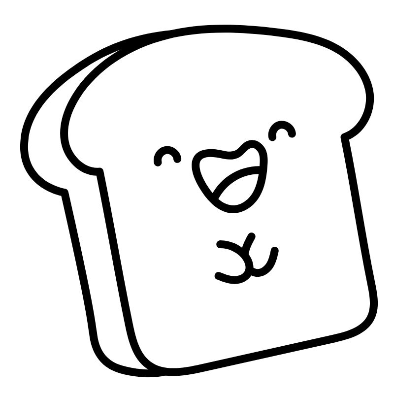 tranh tô màu chibi bánh mỳ