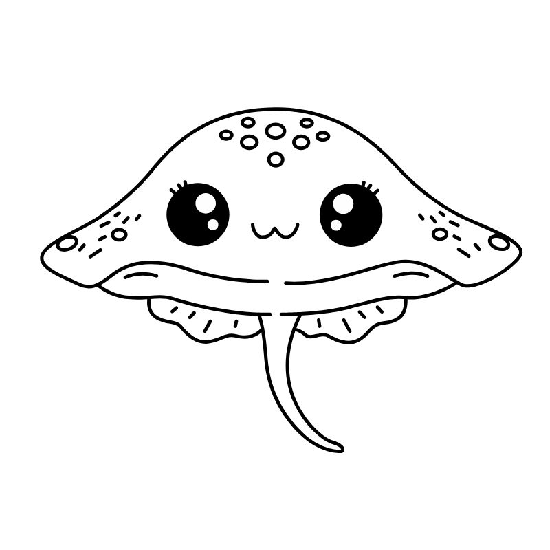 tranh tô màu chibi cá đuối