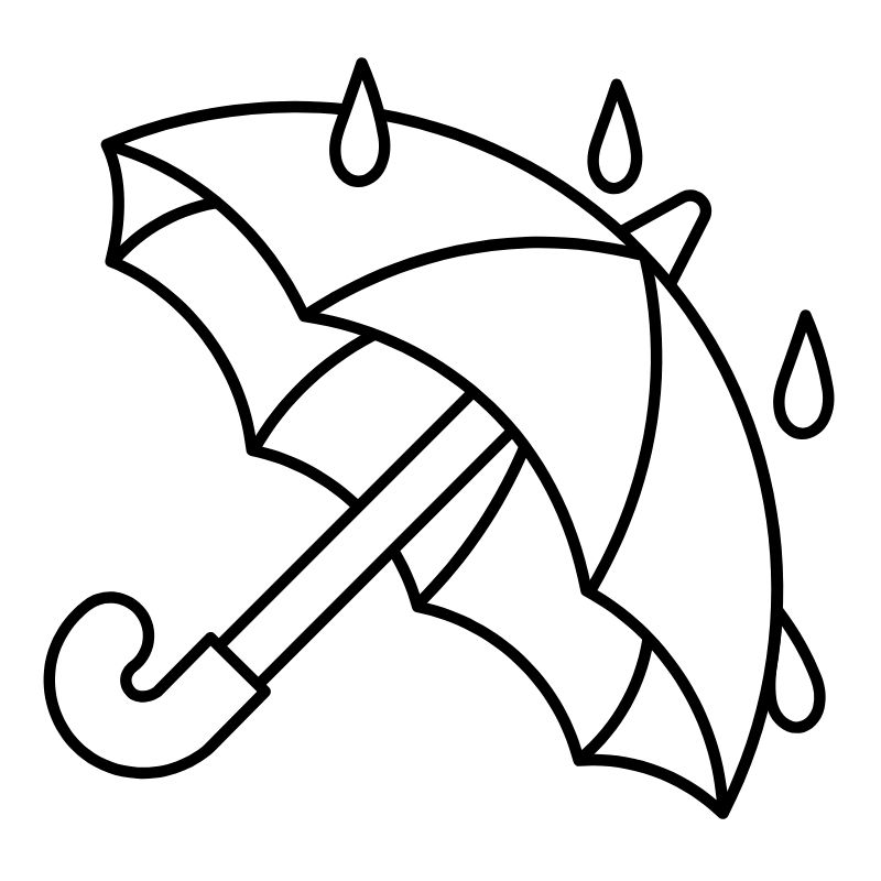 tranh tô màu chibi cây ô