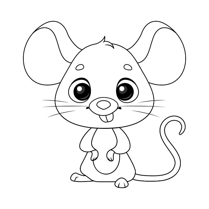 tranh tô màu chibi con chuột