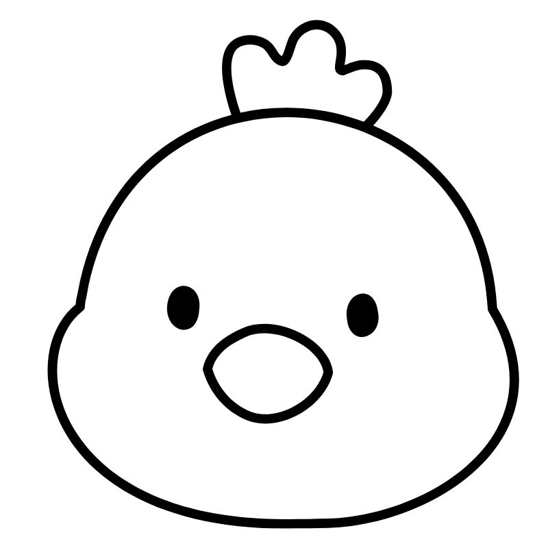 tranh tô màu chibi con gà