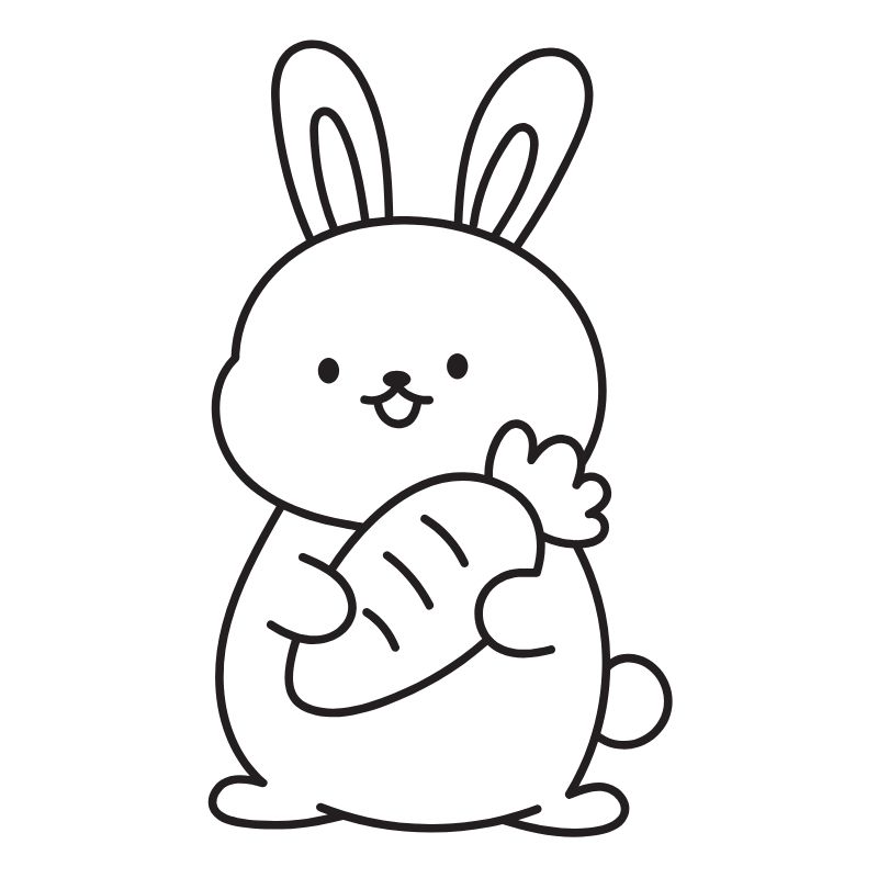 tranh tô màu chibi con thỏ