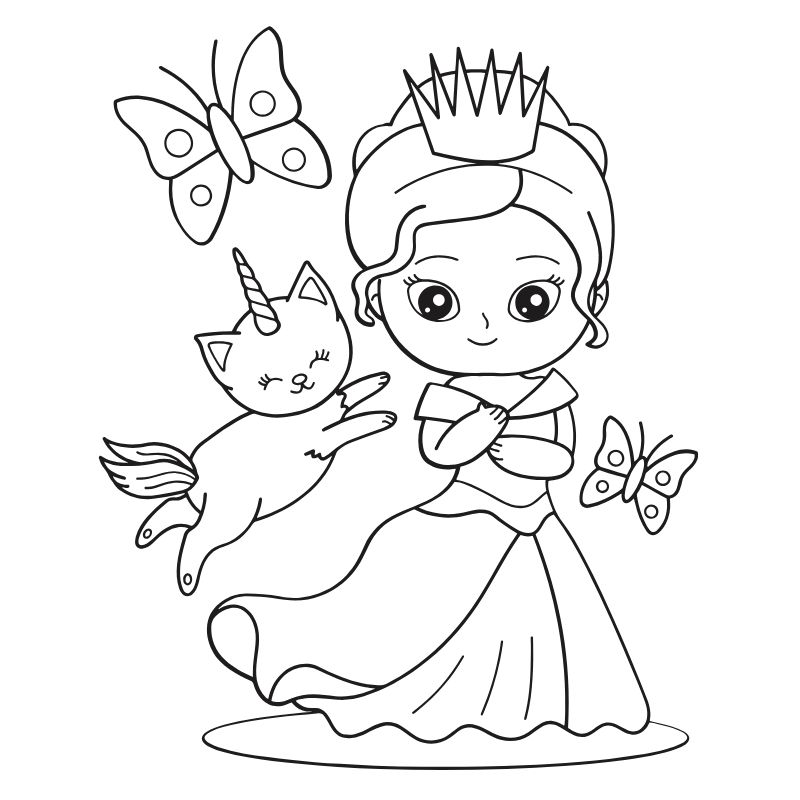 tranh tô màu chibi công chúa