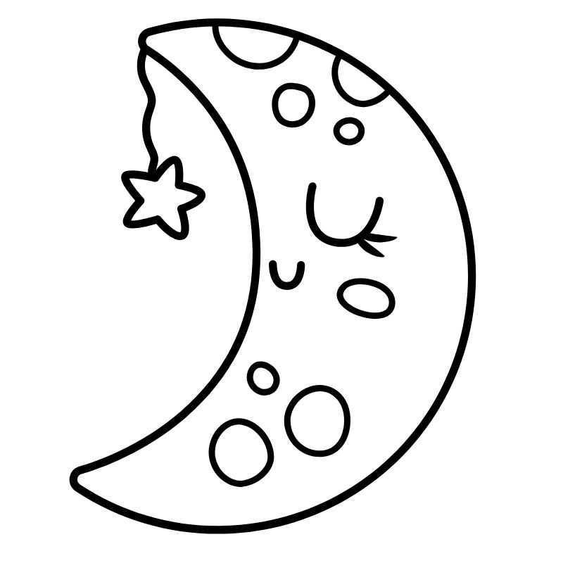 tranh tô màu chibi cung trăng