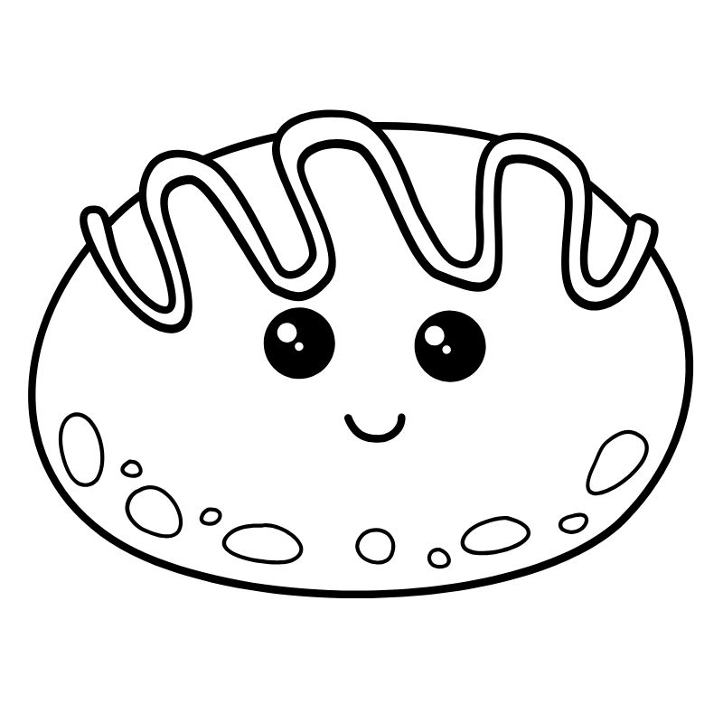 tranh tô màu chibi cute bánh mỳ