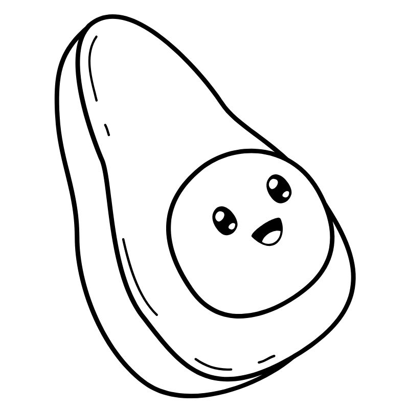 tranh tô màu chibi cute bơ