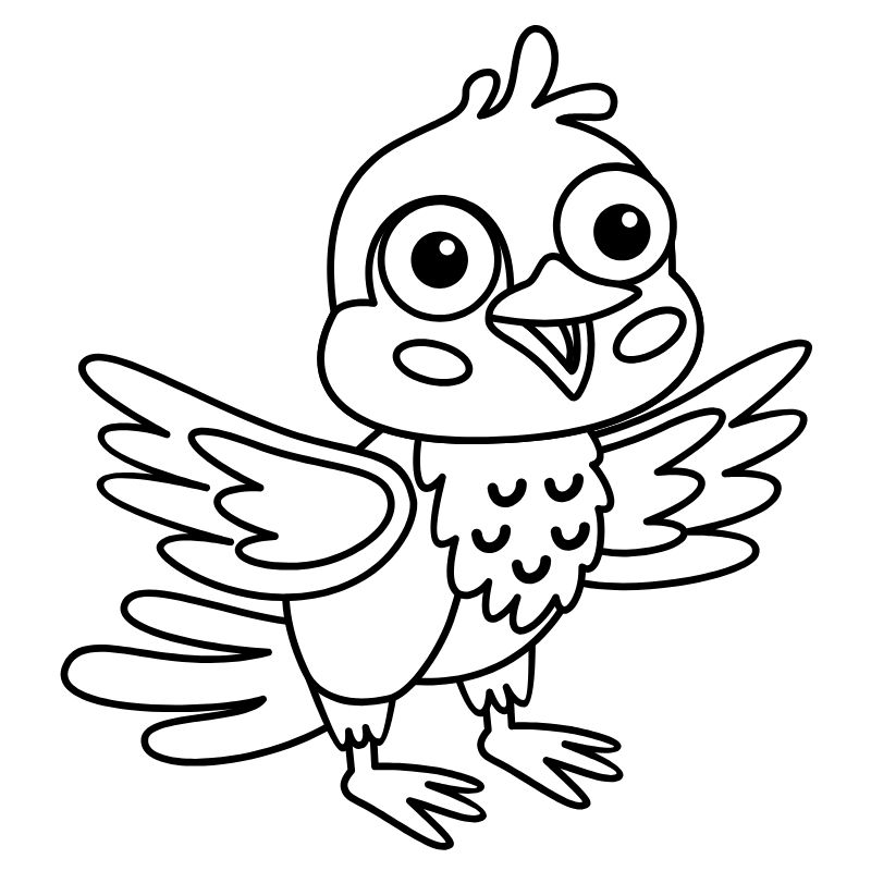 tranh tô màu chibi cute con chim