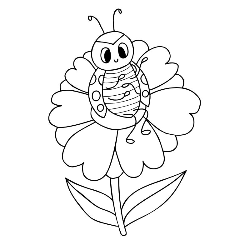 tranh tô màu chibi cute con ong