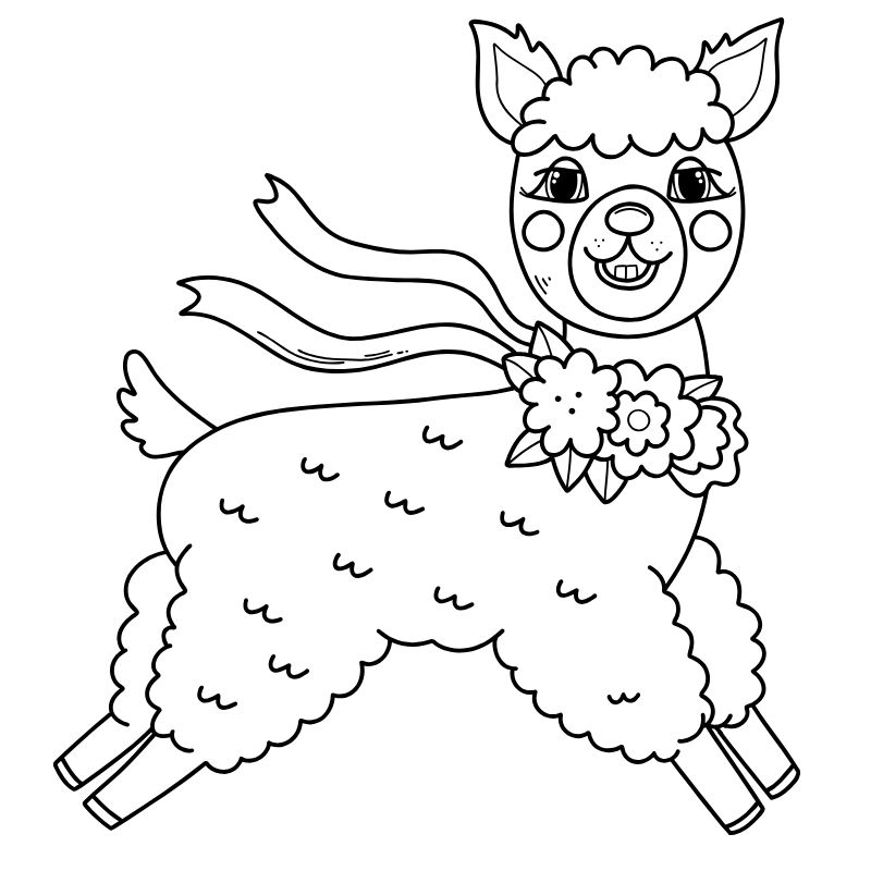 tranh tô màu chibi cute dê