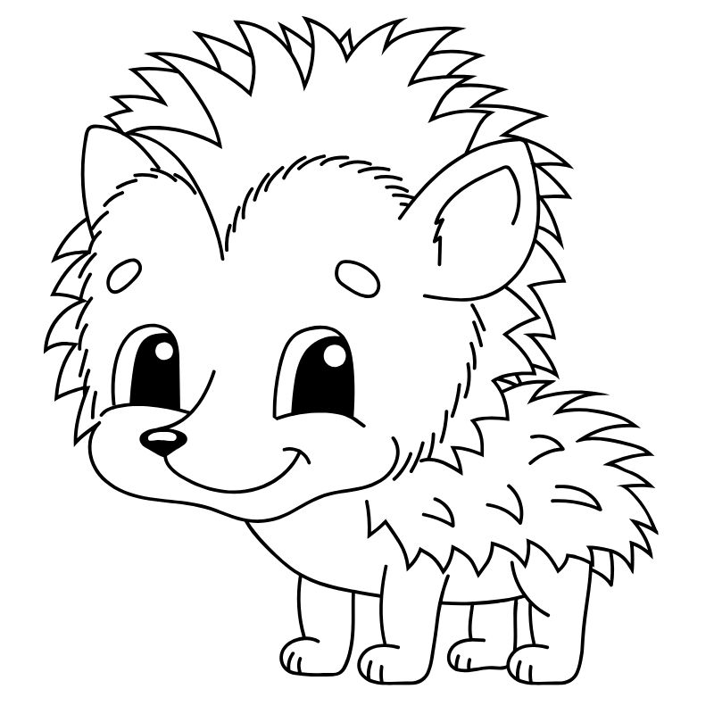 tranh tô màu chibi cute nhím