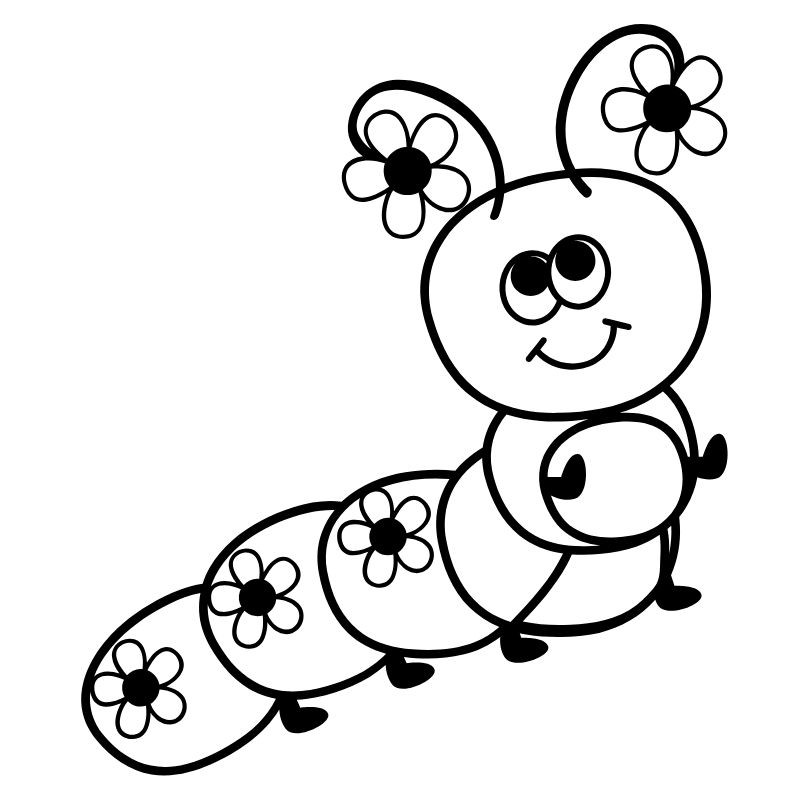 tranh tô màu chibi cute sâu