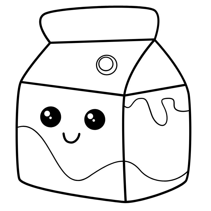 tranh tô màu chibi cute sữa