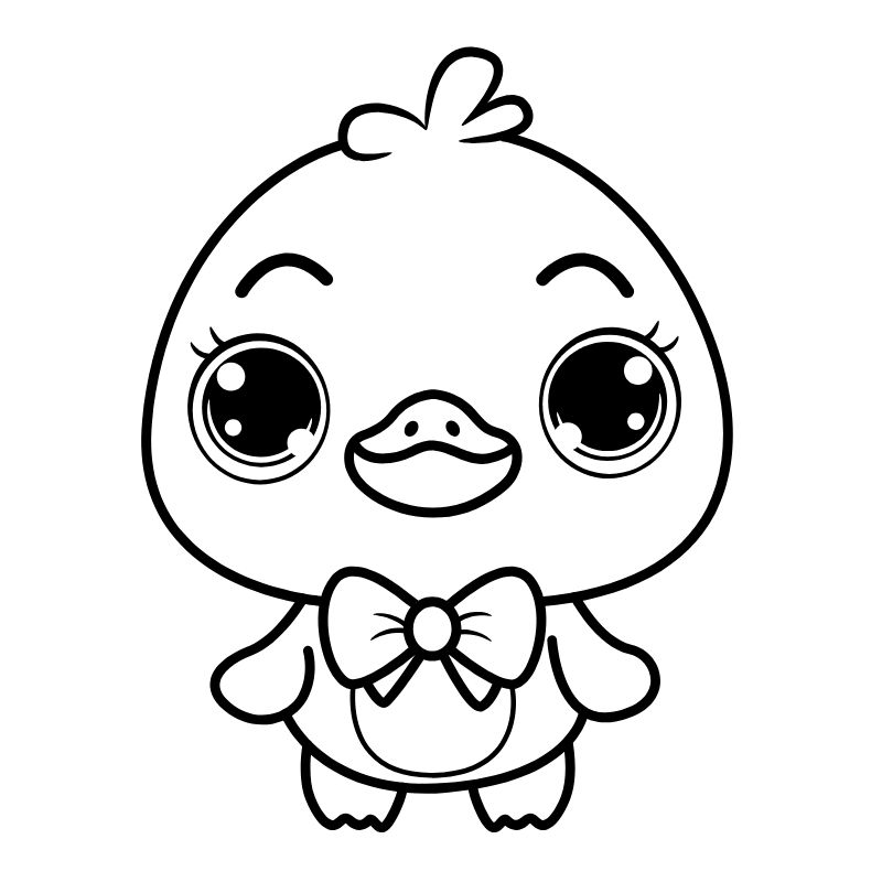 tranh tô màu chibi gà con đẹp