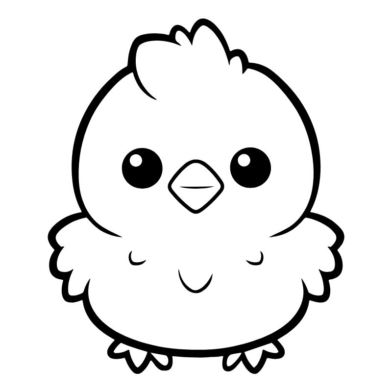 tranh tô màu chibi gà con