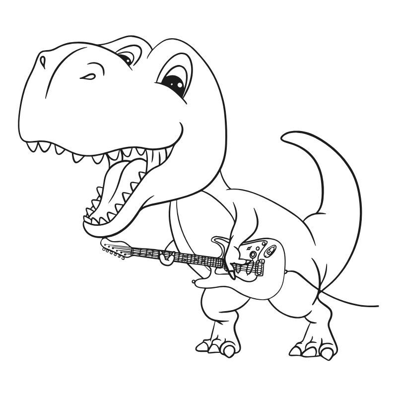 tranh tô màu chibi khủng long