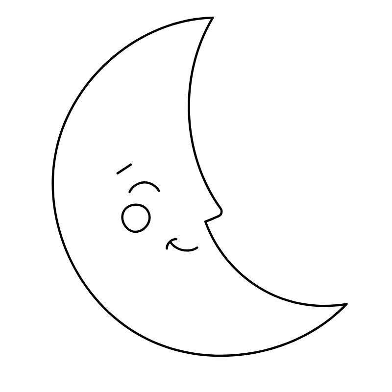 tranh tô màu chibi mặt trăng