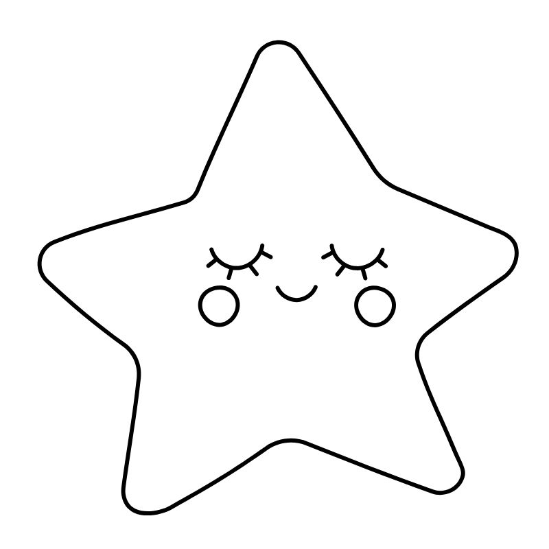 tranh tô màu chibi ngôi sao