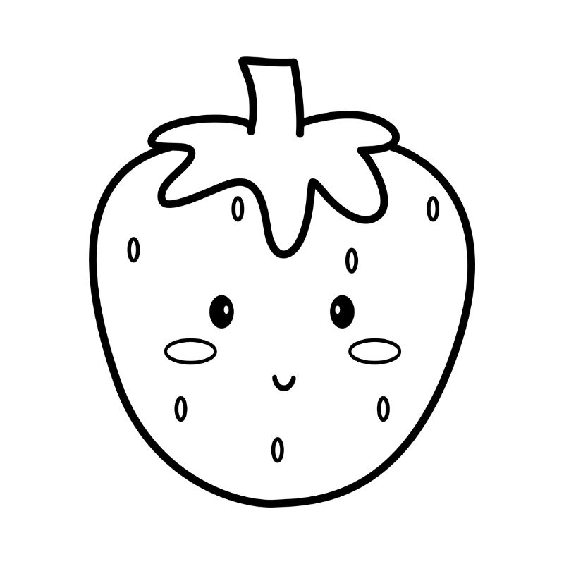 tranh tô màu chibi quả dâu