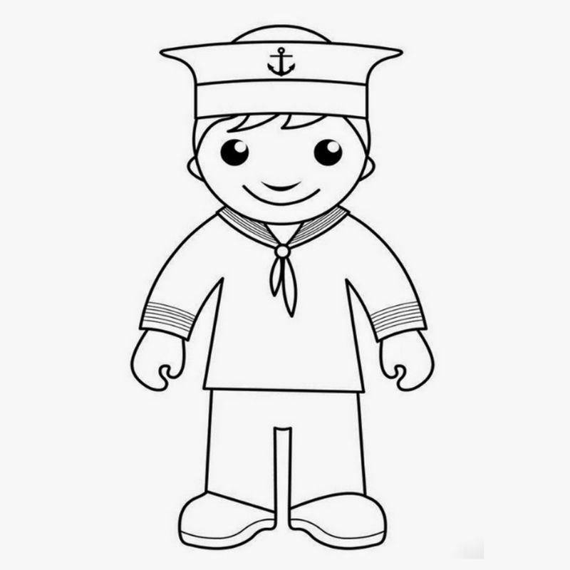 tranh tô màu chú bộ đội cho bé 4 tuổi