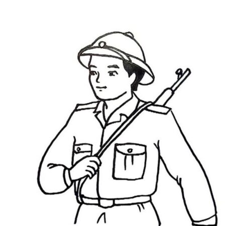 100+ Bức tranh tô màu chú bộ đội đơn giản, ý nghĩa cho các bé