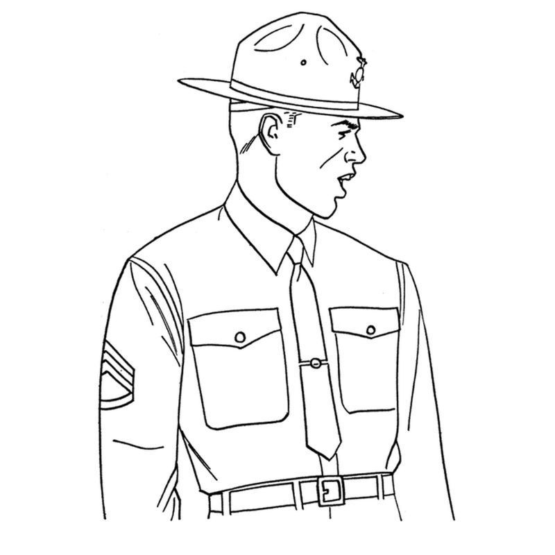 tranh tô màu chú bộ đội cho bé mẫu giáo